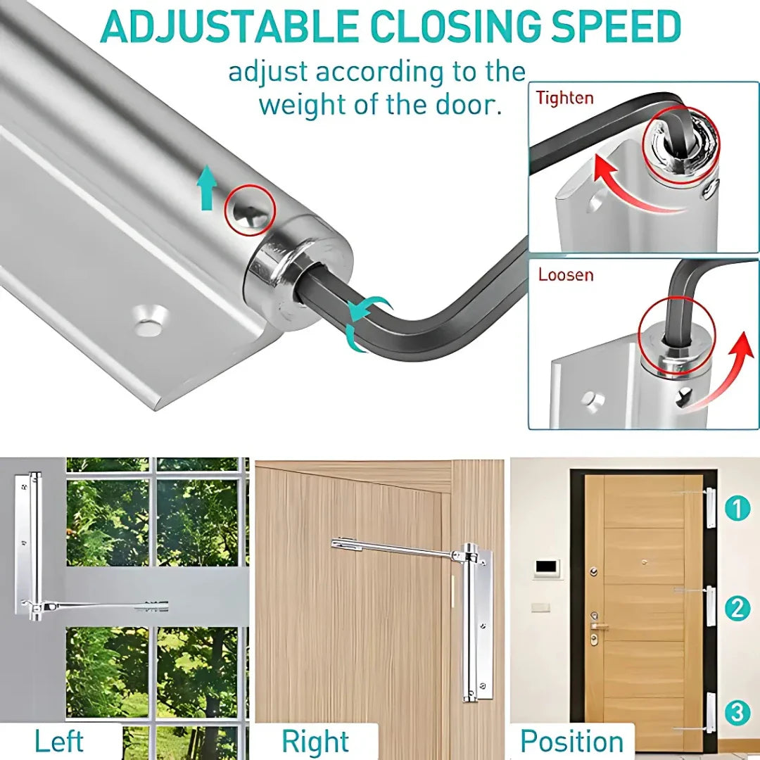 Automatic Door Closer Hinged Lock