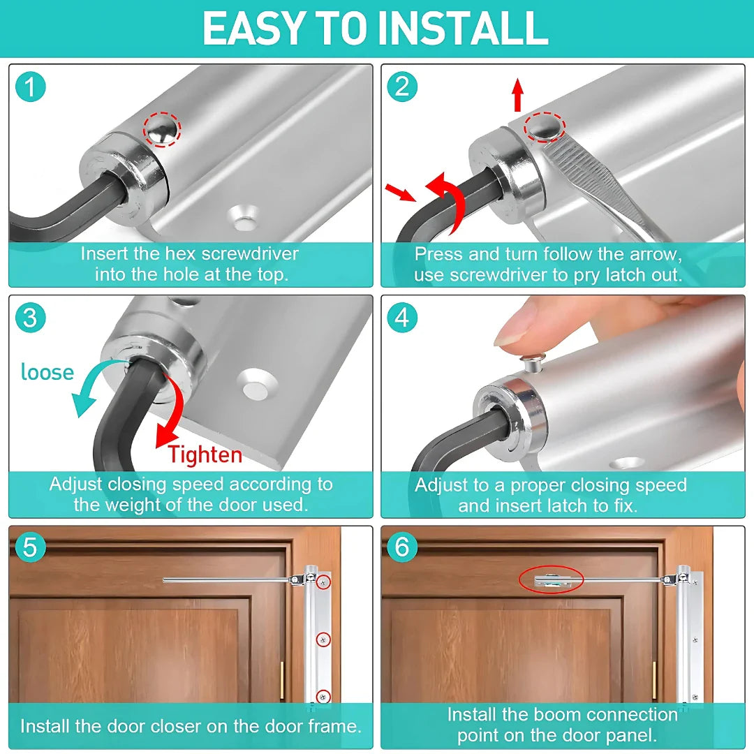 Automatic Door Closer Hinged Lock