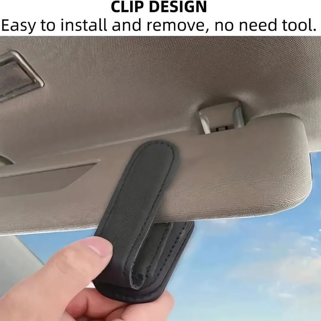 Automaze Leather Car Visor Sunglass Holder Clip for Car