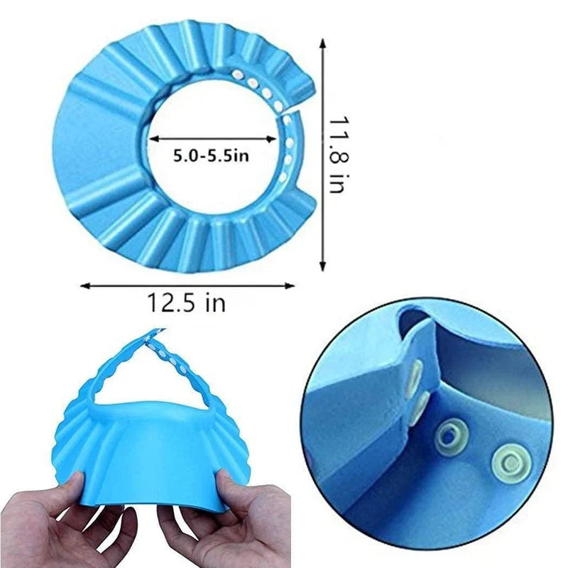 Baby Adjustable Safe Bathing Shower Cap (Pack of 2) baby