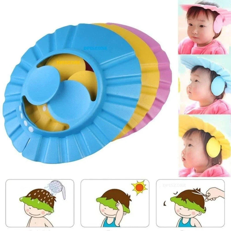 Baby Adjustable Safe Bathing Shower Cap (Pack of 2) baby