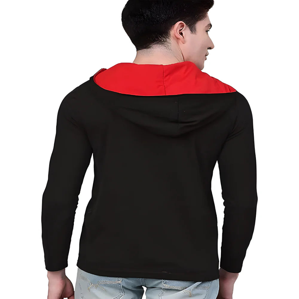 Black Cotton Hoodie Duo clothing