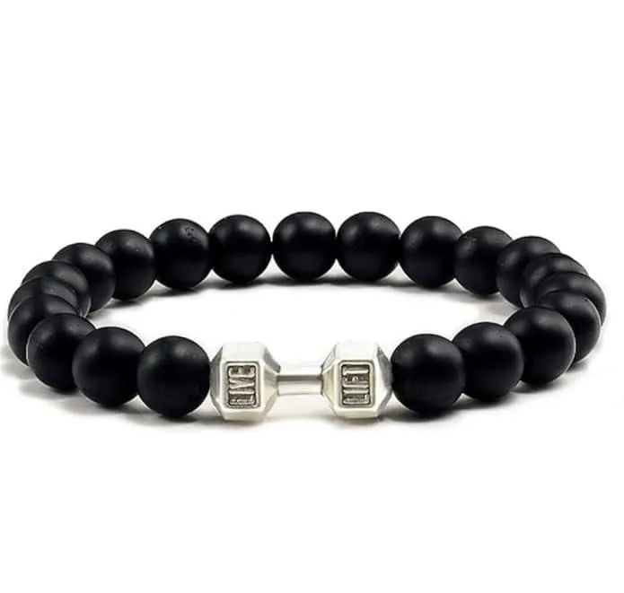 Black Matte Agate Onyx Beads Bracelet Pack of 2 jewelry