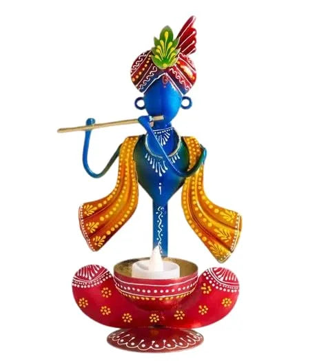 Blue & Red Krishna Idol Showpiece Home Accessories