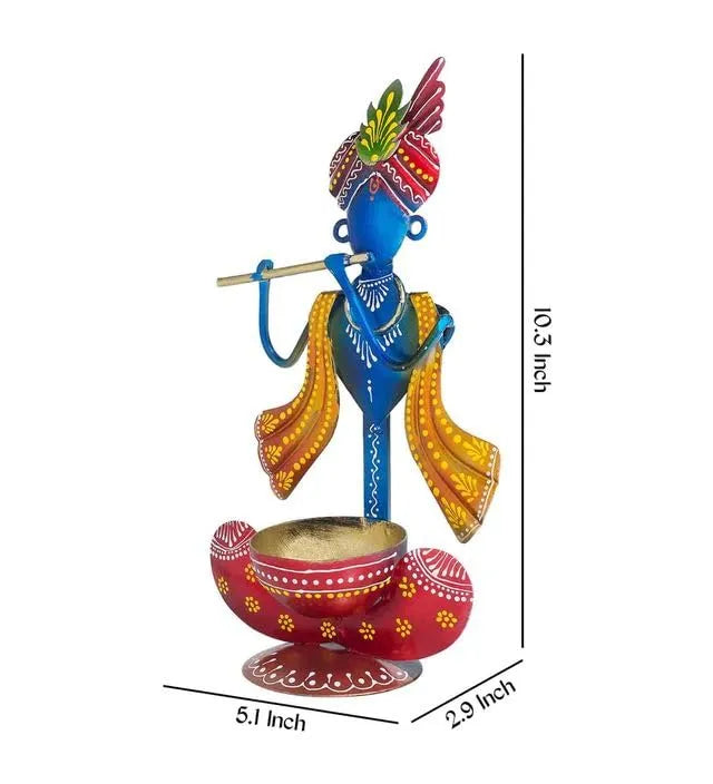Blue & Red Krishna Idol Showpiece Home Accessories