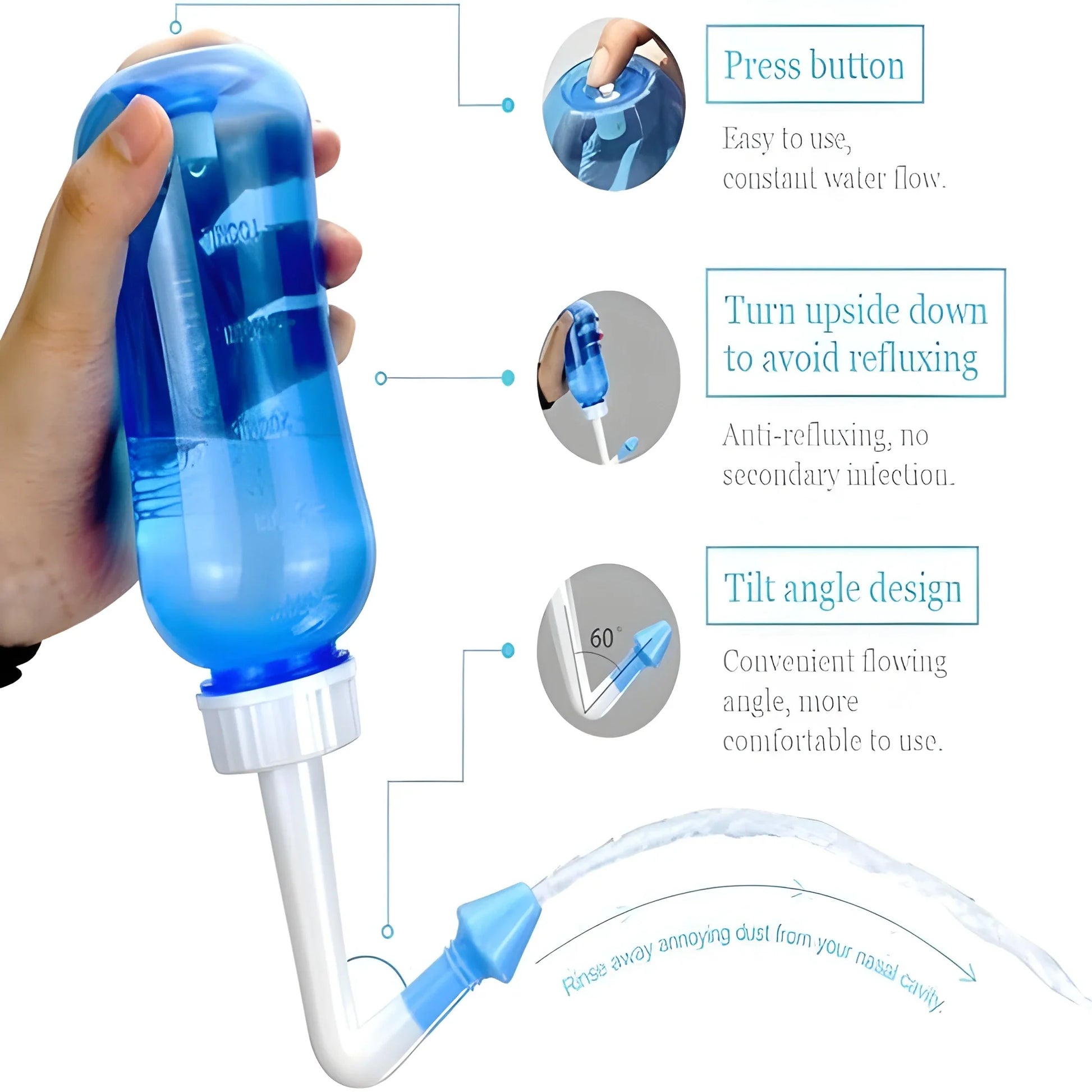 BPA Free Rinse Bottle – Leak Proof & Easy Flow (17.5 × 10 cm)