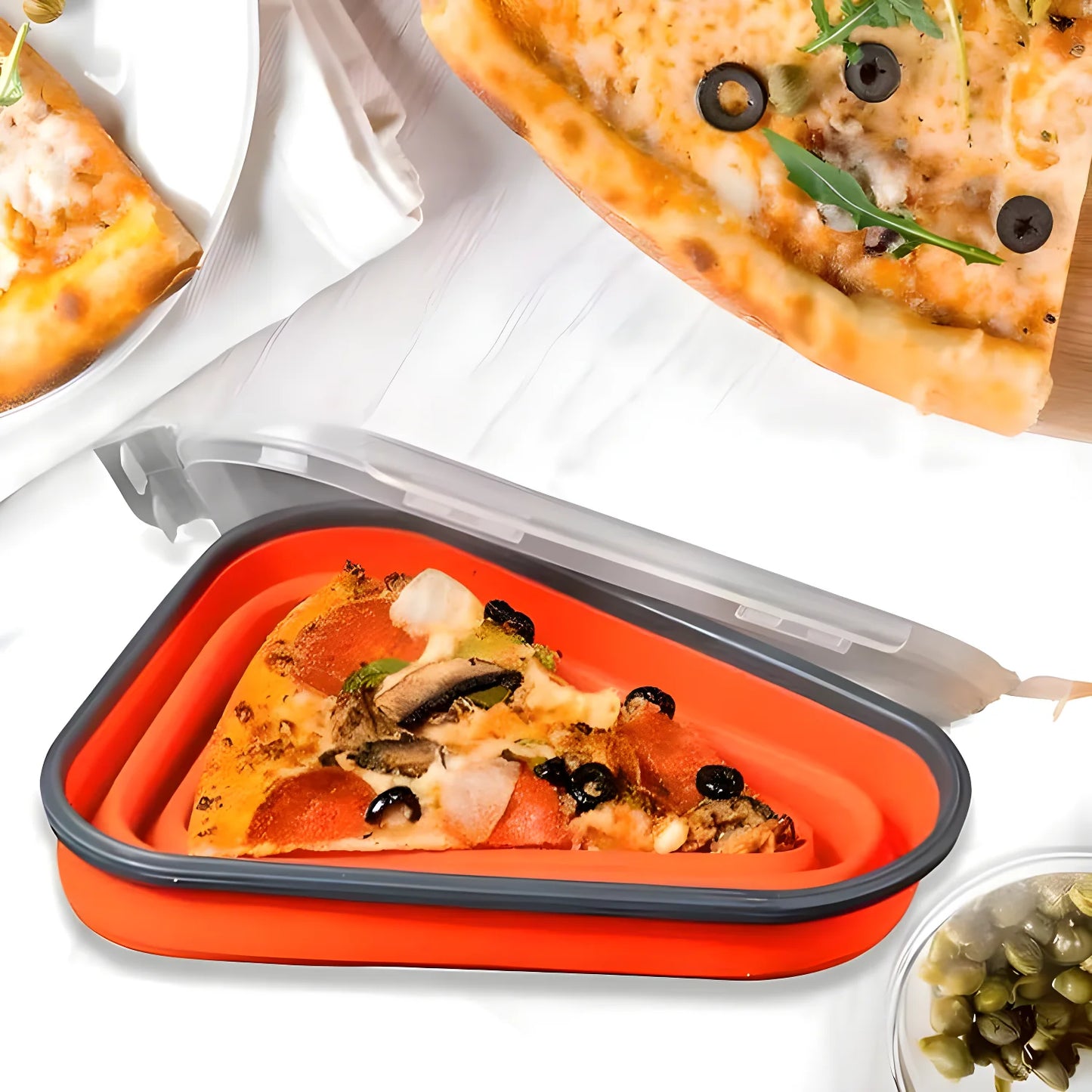 Collapsible Pizza Slice Container Kitchenware