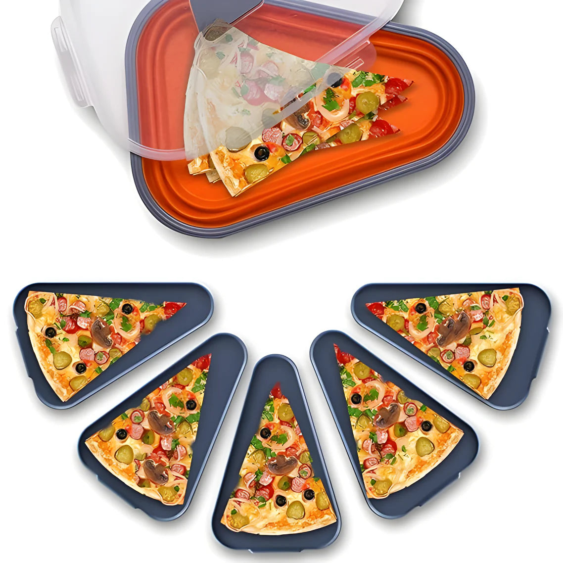 Collapsible Pizza Slice Container Kitchenware