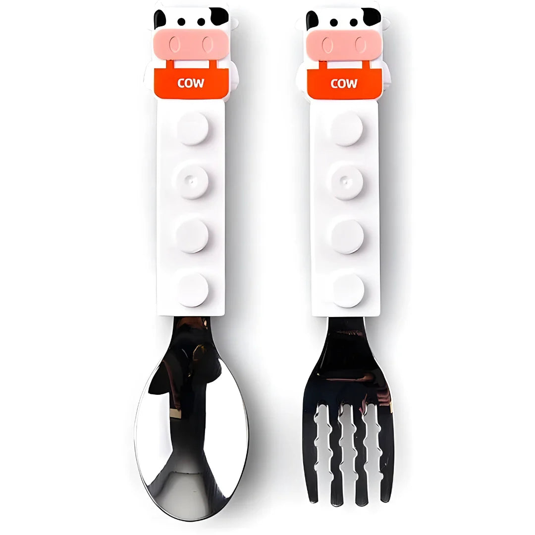 Cow Shaped Grip Spoon and Fork