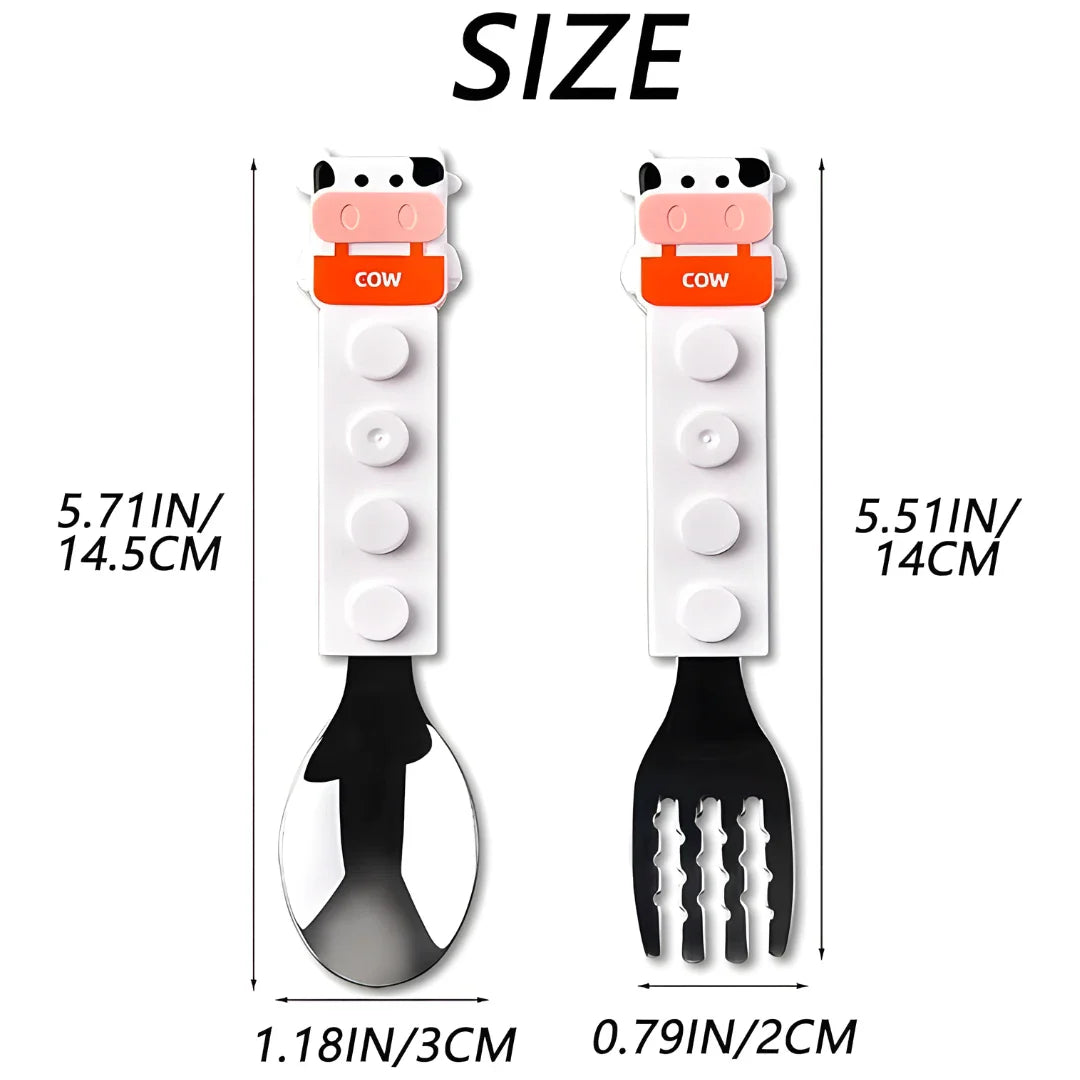 Cow Shaped Grip Spoon and Fork