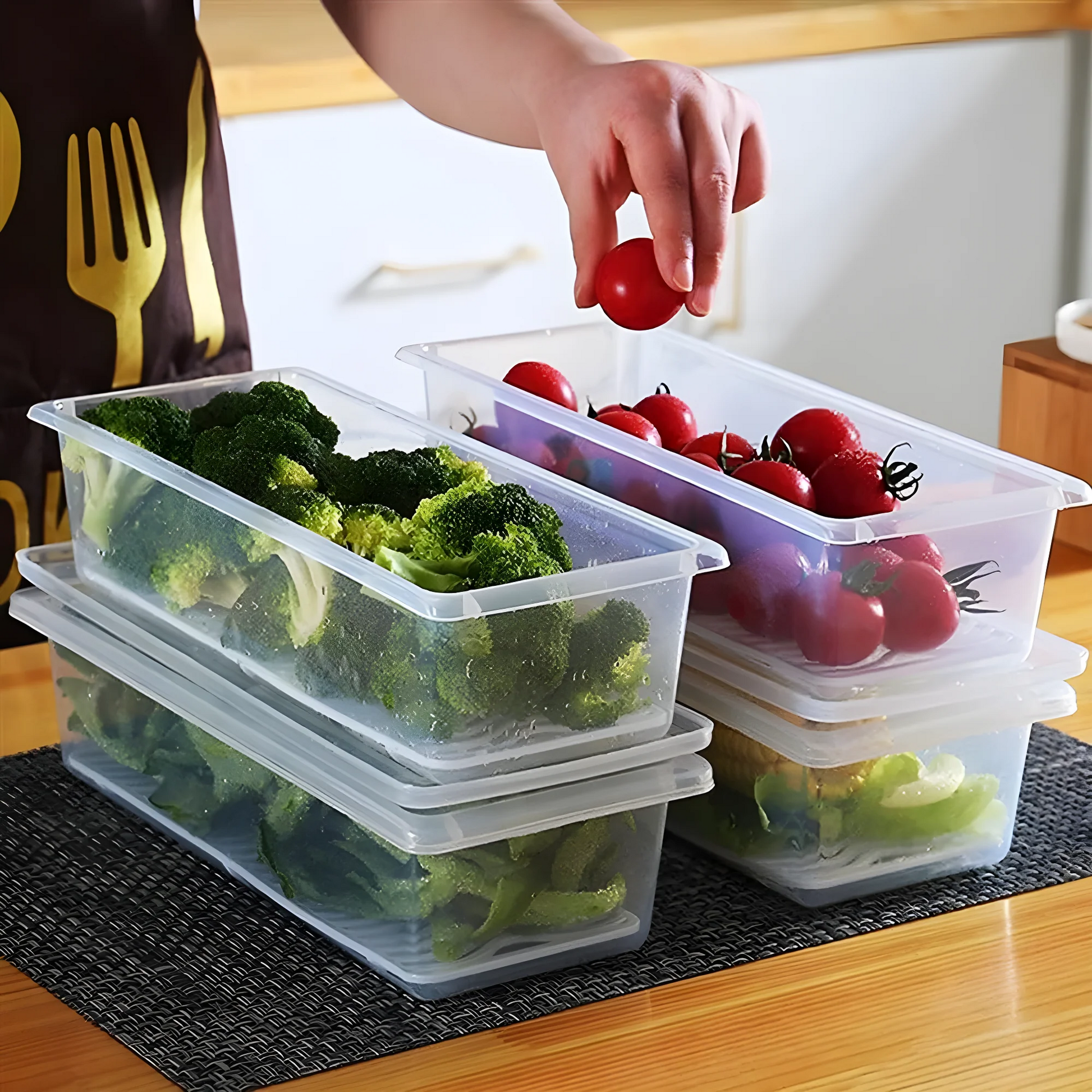 Crisp Keeper Fridge Containers Pack of 6 Kitchenware