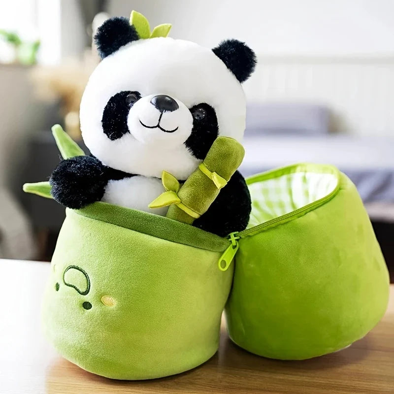 Cute Panda Plush with Bamboo toy
