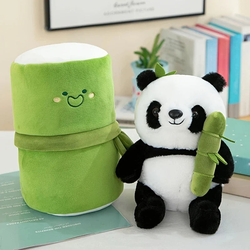 Cute Panda Plush with Bamboo toy