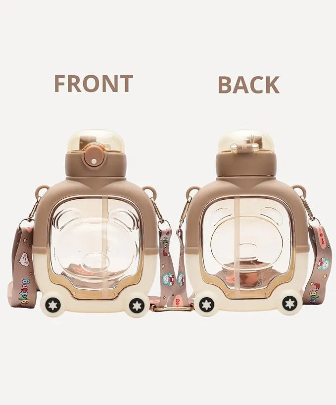 Cute Sipper Water Bottle with Straw and Strap Water Bottles