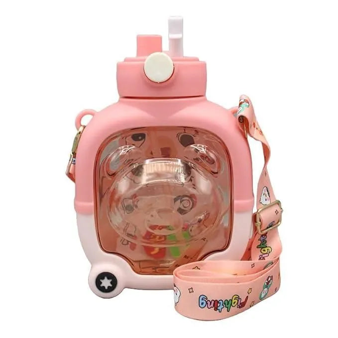 Cute Sipper Water Bottle with Straw and Strap Water Bottles
