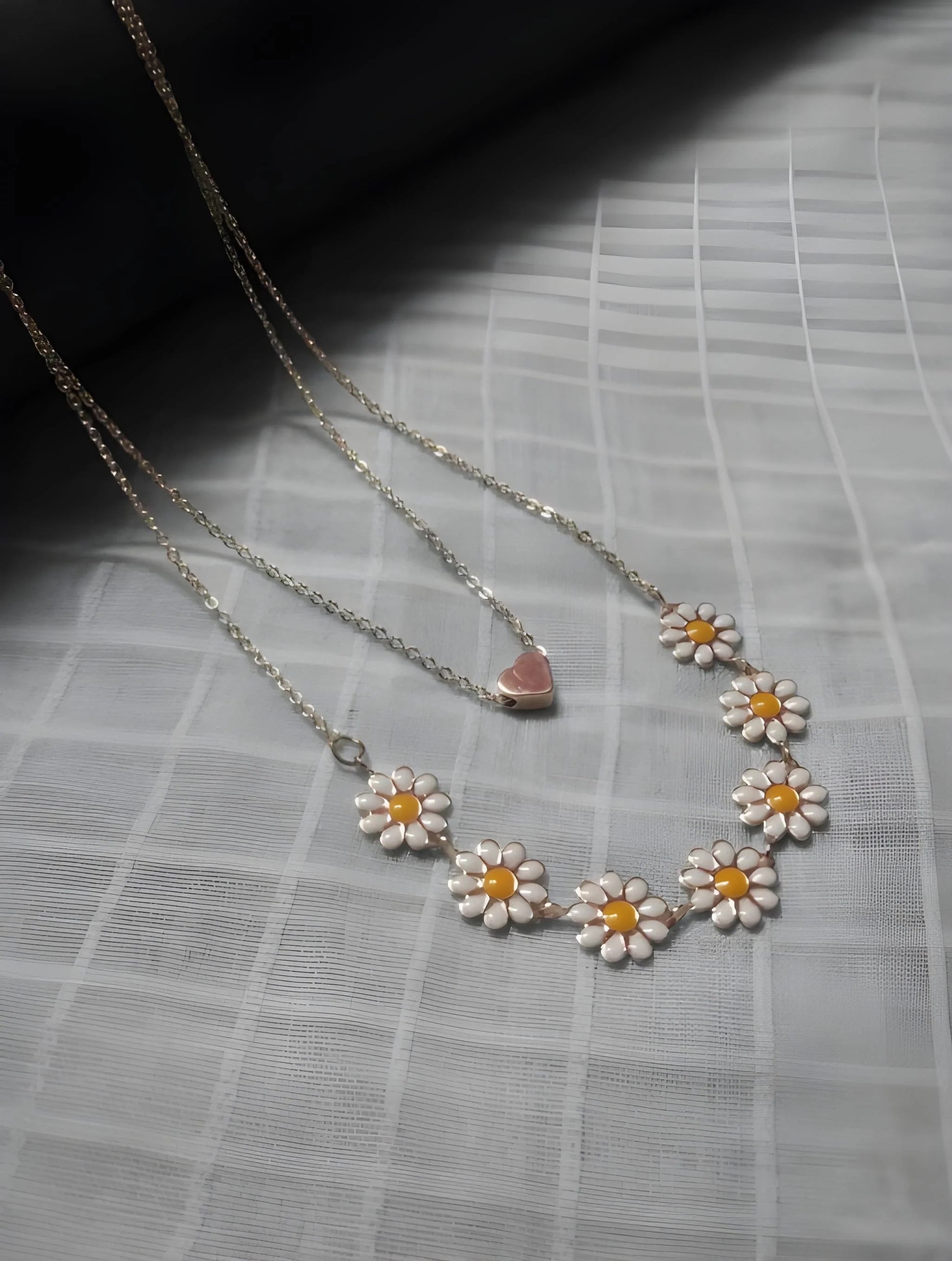 Daisy Heart Layered Necklace