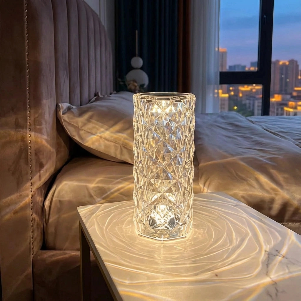 16 Color Changing Rose Crystal Diamond Table Lamp