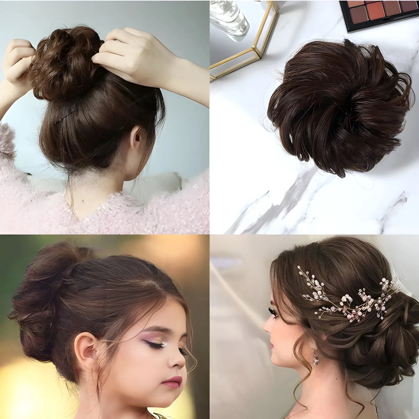 Elastic Hair Bun Pack