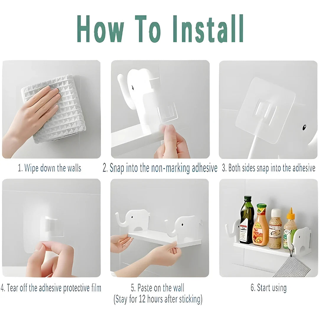 Elephant Shape Self Floating Wall Shelf