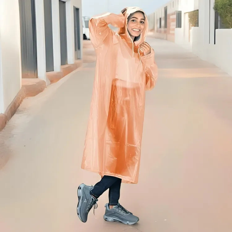 FULLY Reusable Wallet Rain Card Rain Coat for Adults (Set of 5) Multicolour Orange