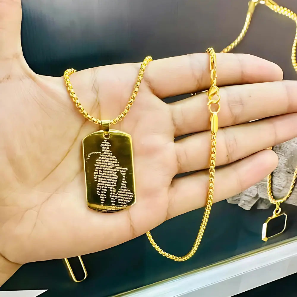 Golden Hanuman Chalisha Pendant jewelry
