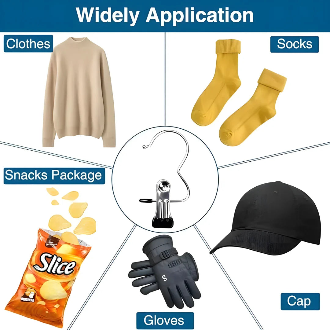 Laundry Hook Boot Hanging Hold Clips Pack of 10