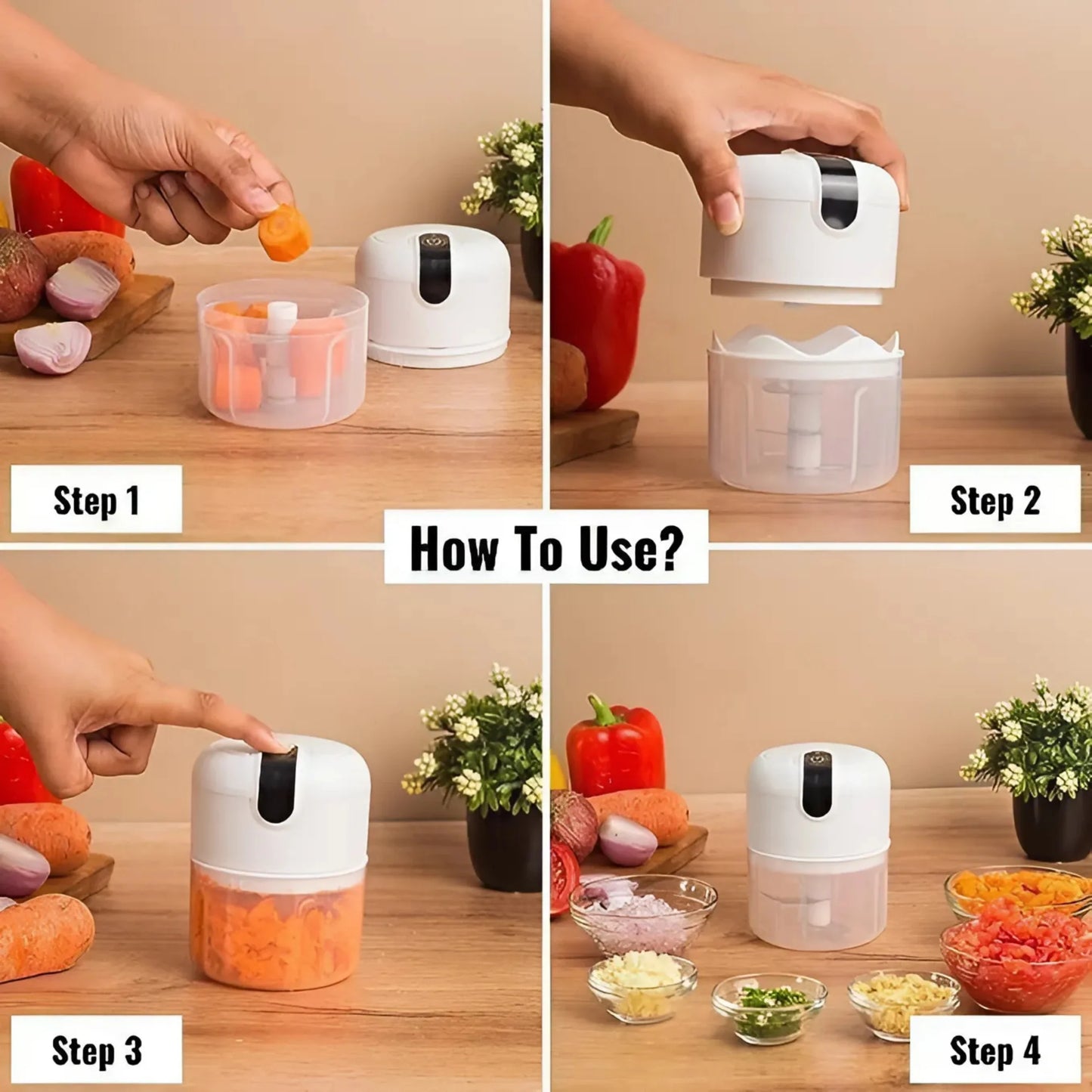 Mini Electric Food Chopper Home & Kitchen