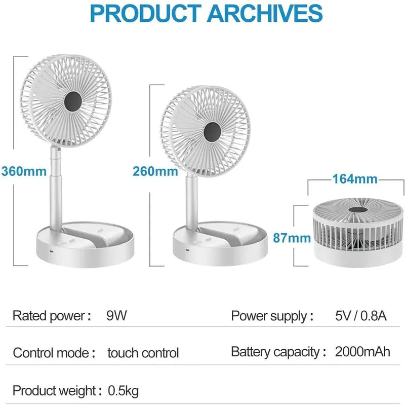 Powerful Rechargeable High Speed Table Desk Fan Electronics