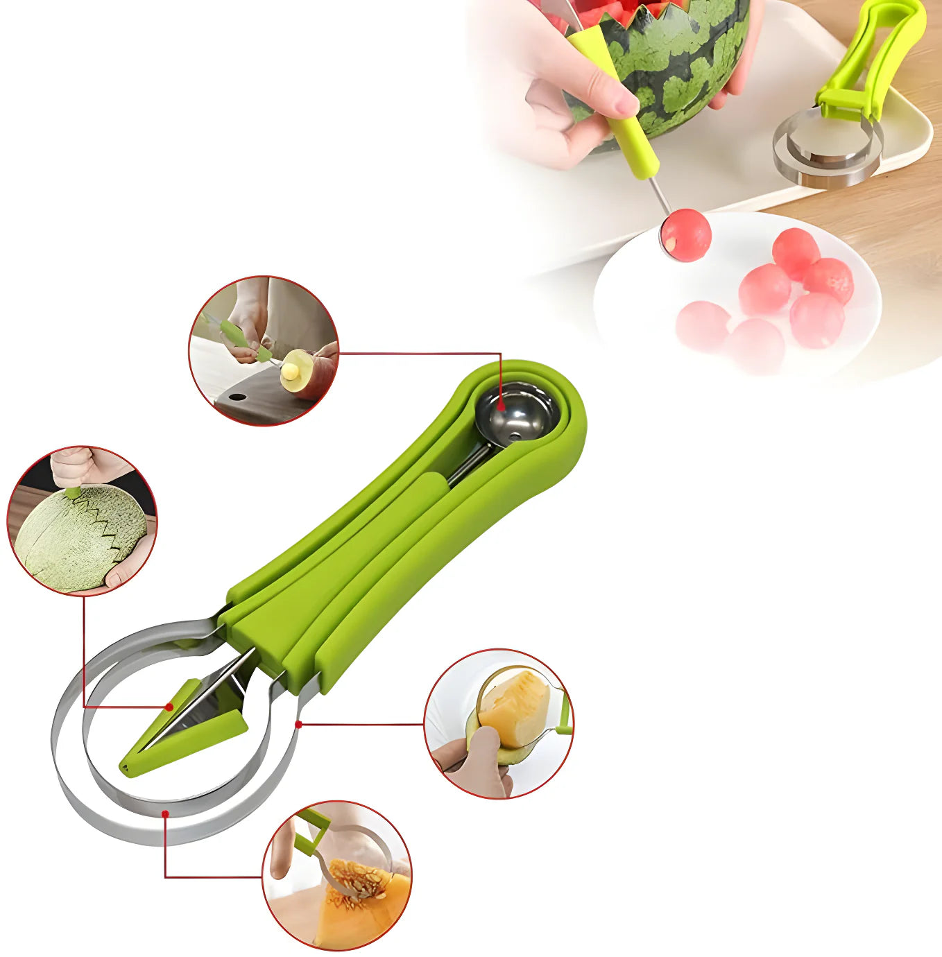 Pro 4 in 1 Watermelon Carving Kit Kitchenware
