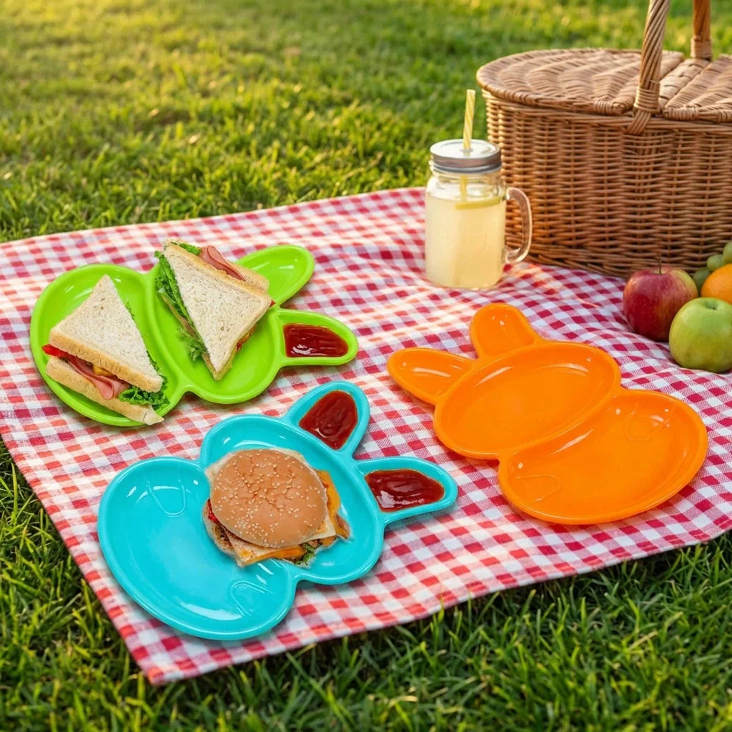 Best rabbit shape kids dish set – 6 pcs - feeding plates | 2026 | fast shipping