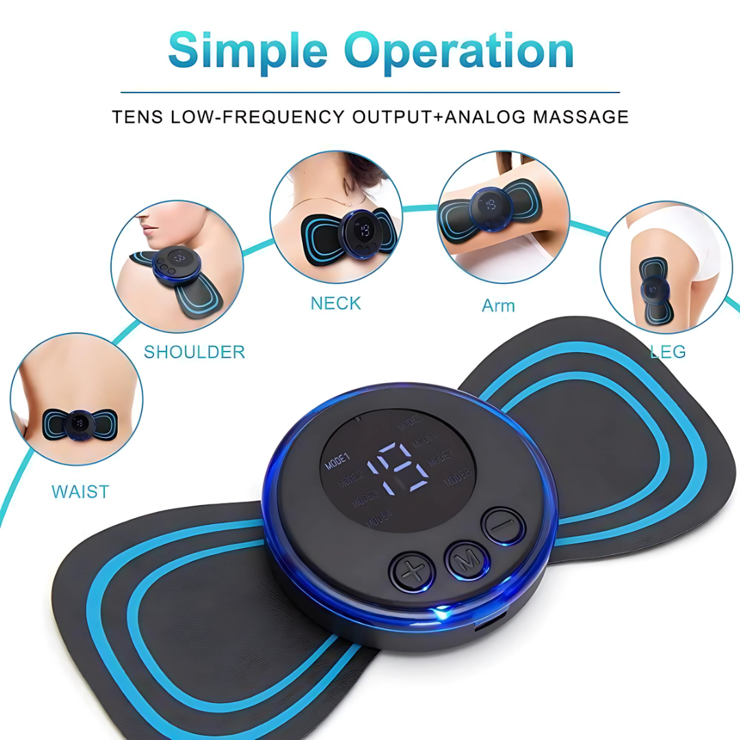 RELAX PATCH PRO Body Massager – Mini Portable Massager with 8 Modes & 19 Intensity Levels