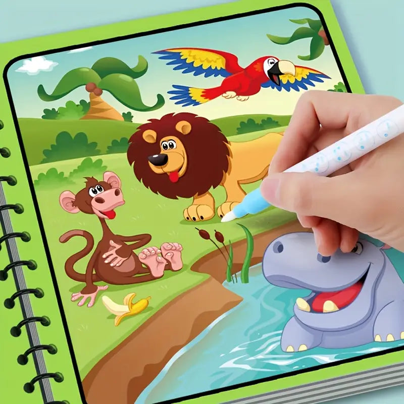 Reusable Magic Water Painting Book Kids Learning
