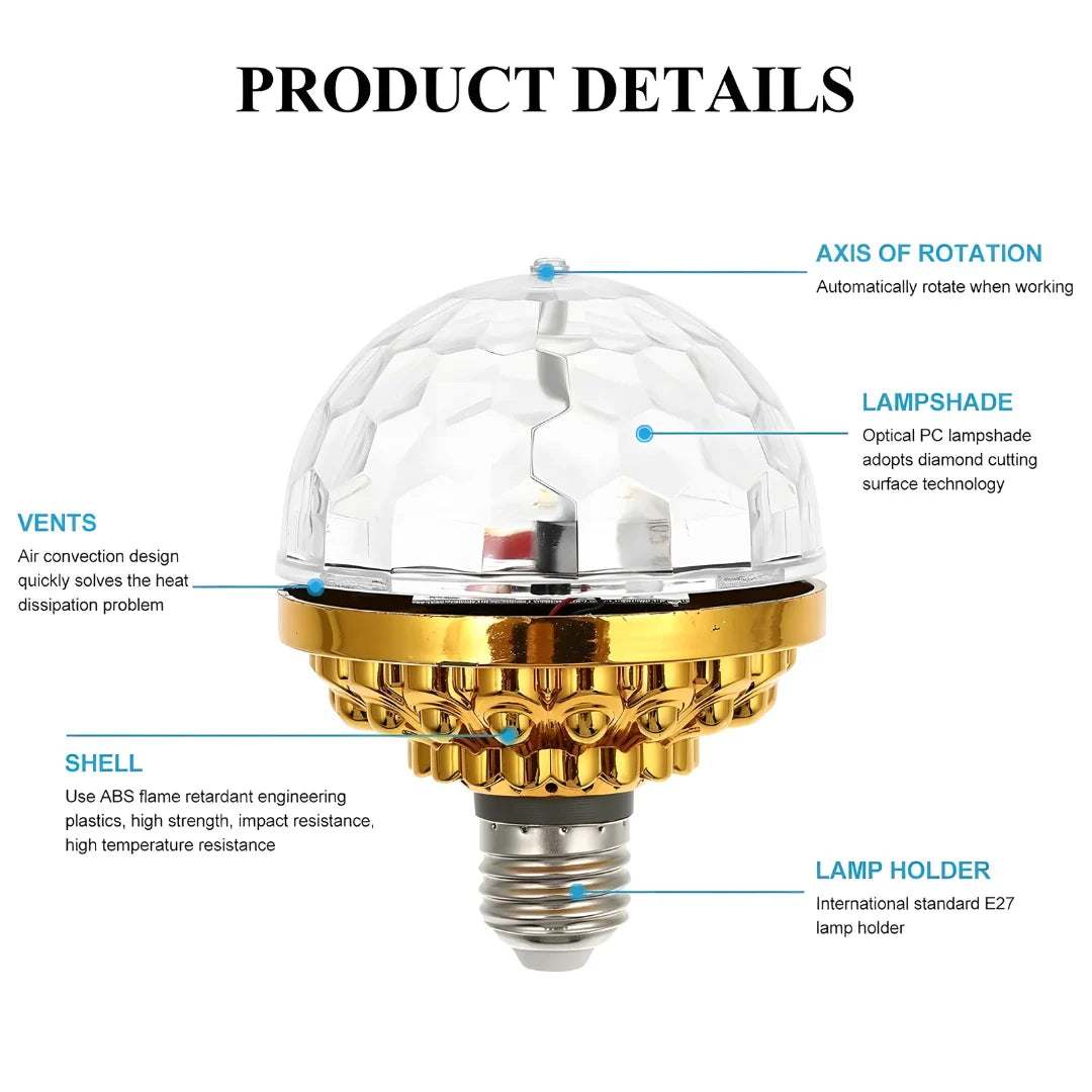 Rotating Magic Ball Light with Lamp Holder Set