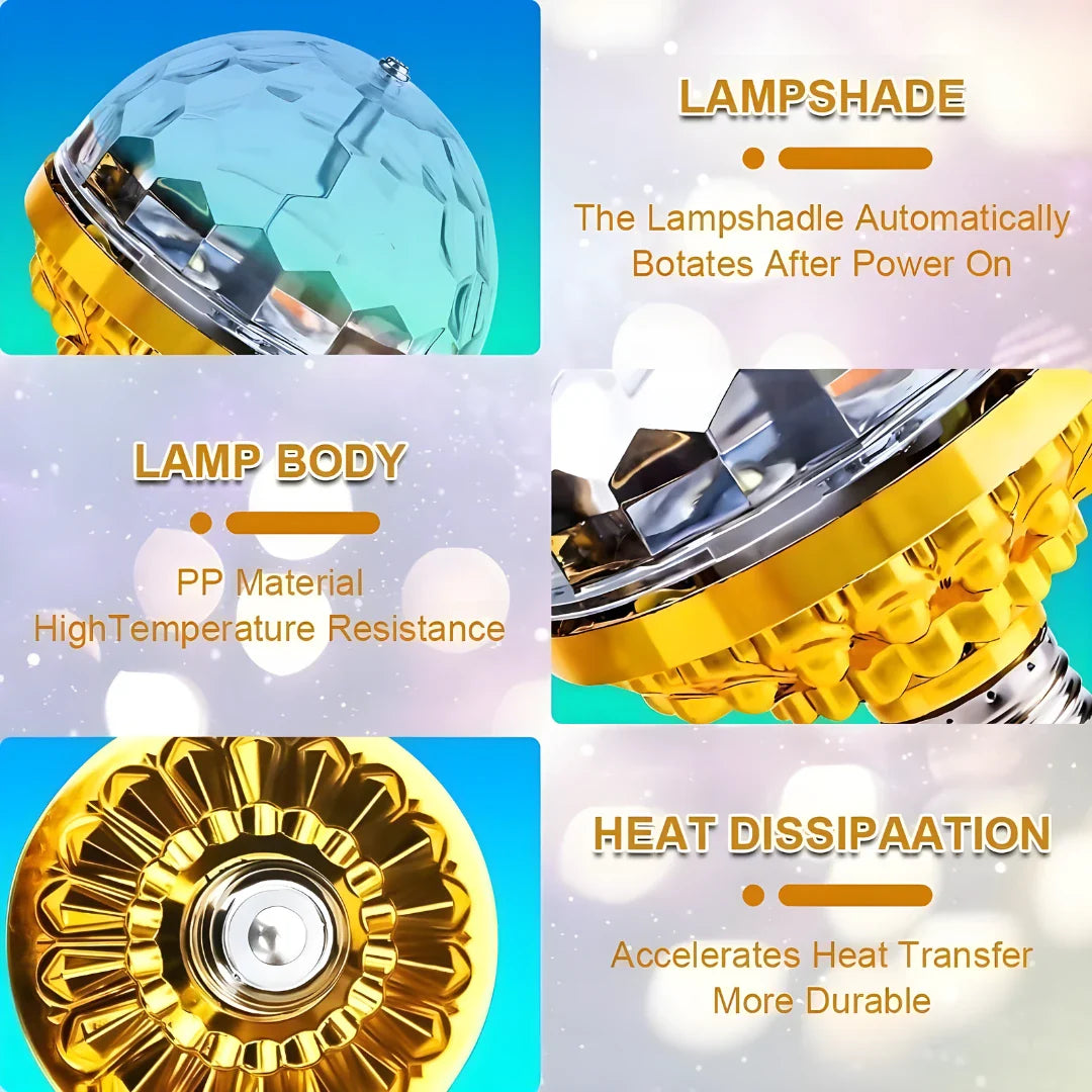 Rotating Magic Ball Light with Lamp Holder Set