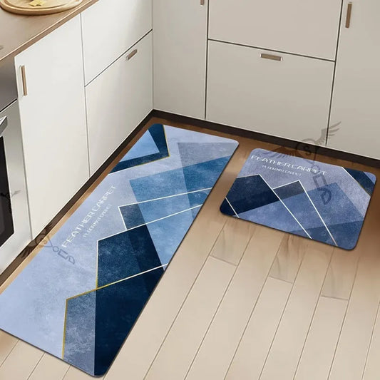 Rubber Floor Mat with Runner Geometric Pattern Home Accessories