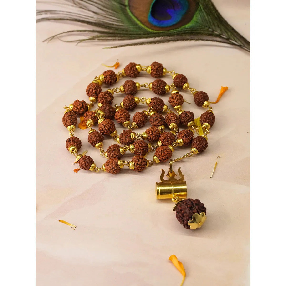 Rudraksha Chain with Trishul Pendant