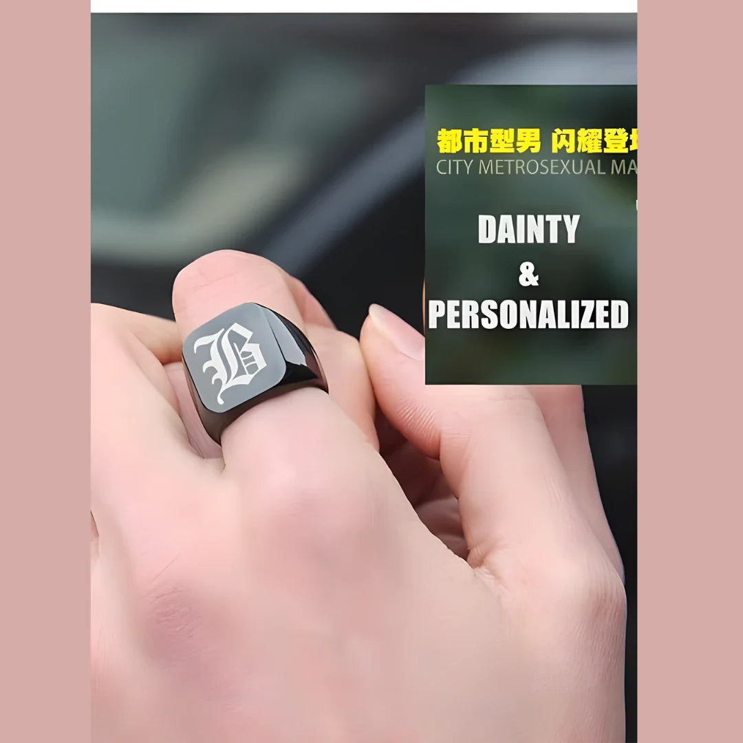 Saizen Silver Square Vintage Ring