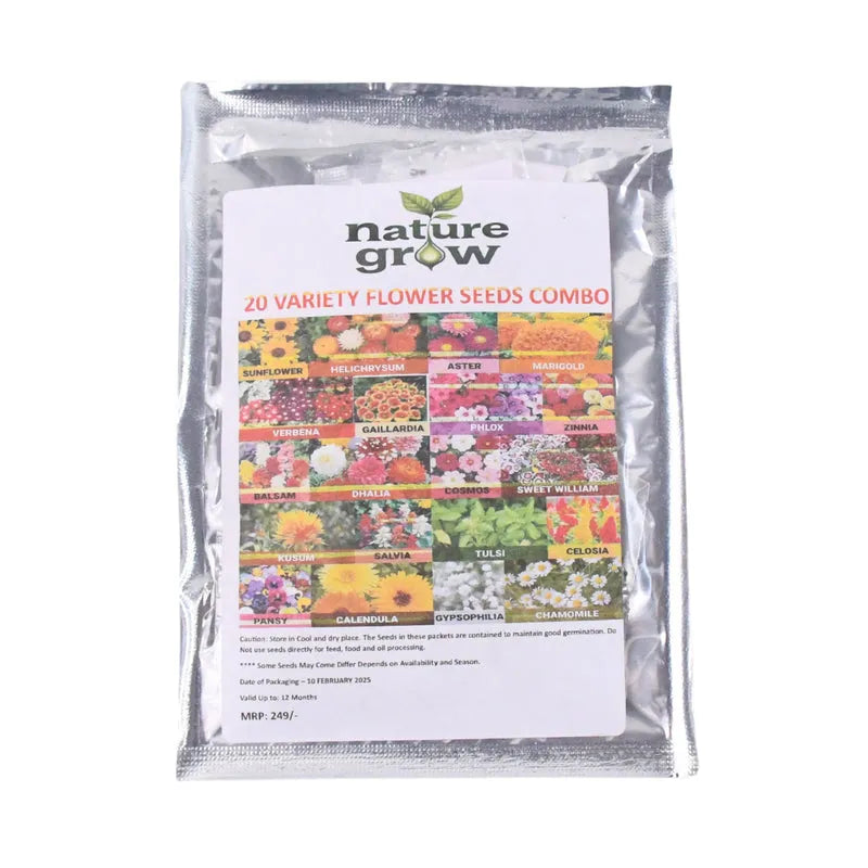 Seeds 20 Varieties Of Flower Combo (1 Pkt Varieties) - Garden