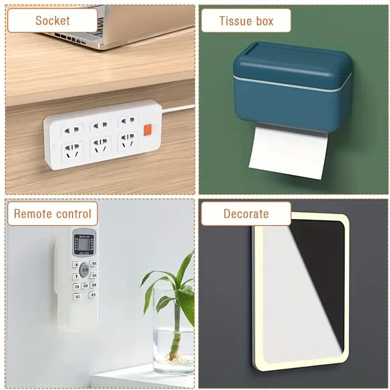 Self Adhesive Power Strip Holder (Pack of 4) Home Accessories