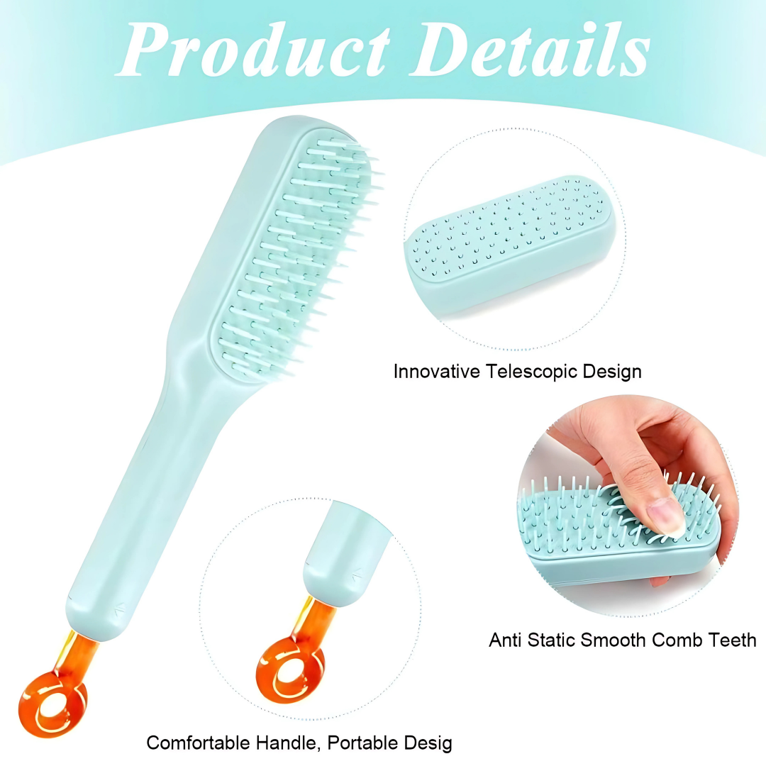 Self cleaning Anti static Massage Comb Pack of 1