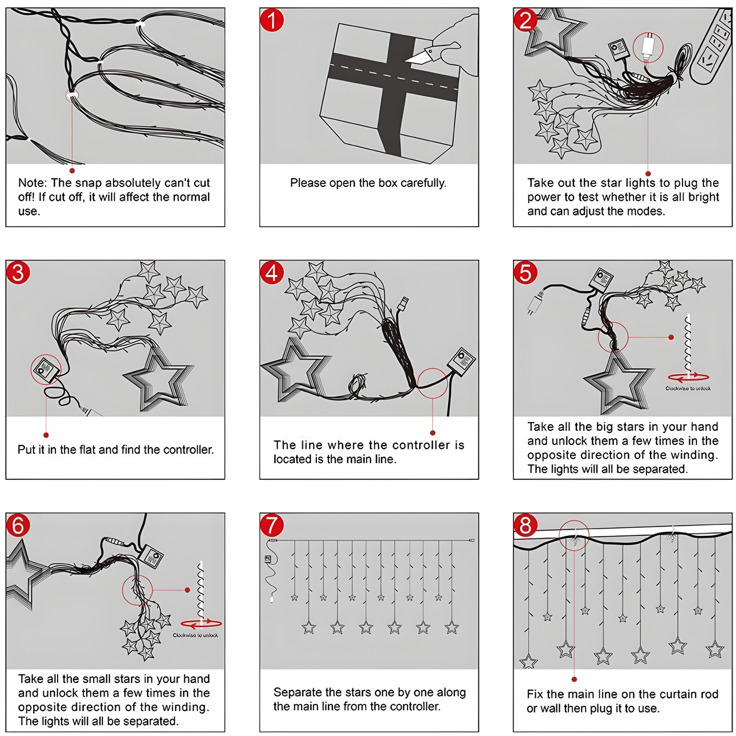Serial String Star Lights for Decoration