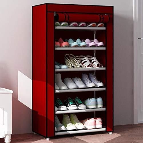 Shoe Rack Stand 6 Layer Steel Tube And Plastic Dustproof & Damp proof Portable Collapsible Shoe Rack Stand(6 Shelves)