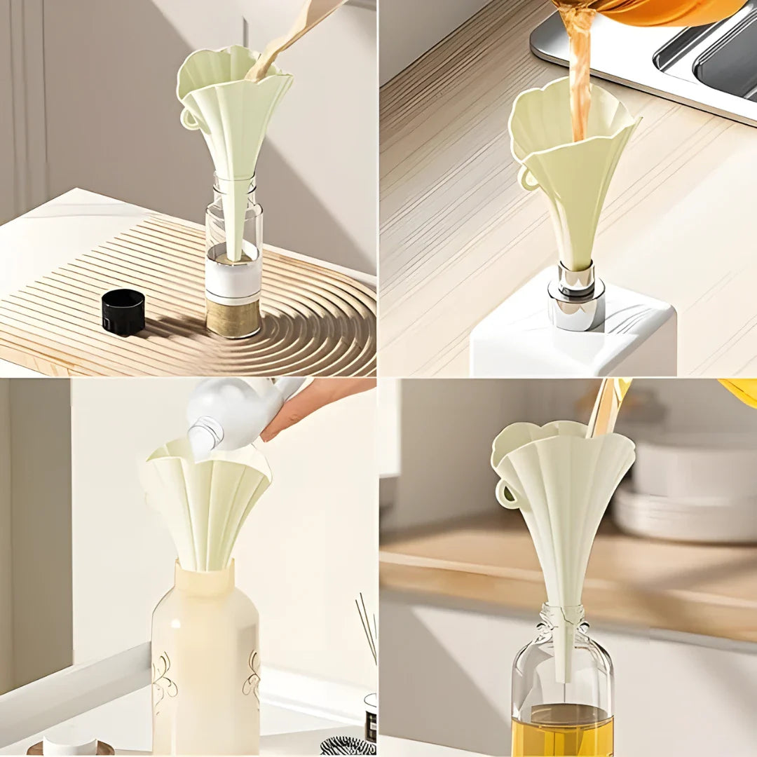 Silicone Folding Funnel With Supporter Pack of 2