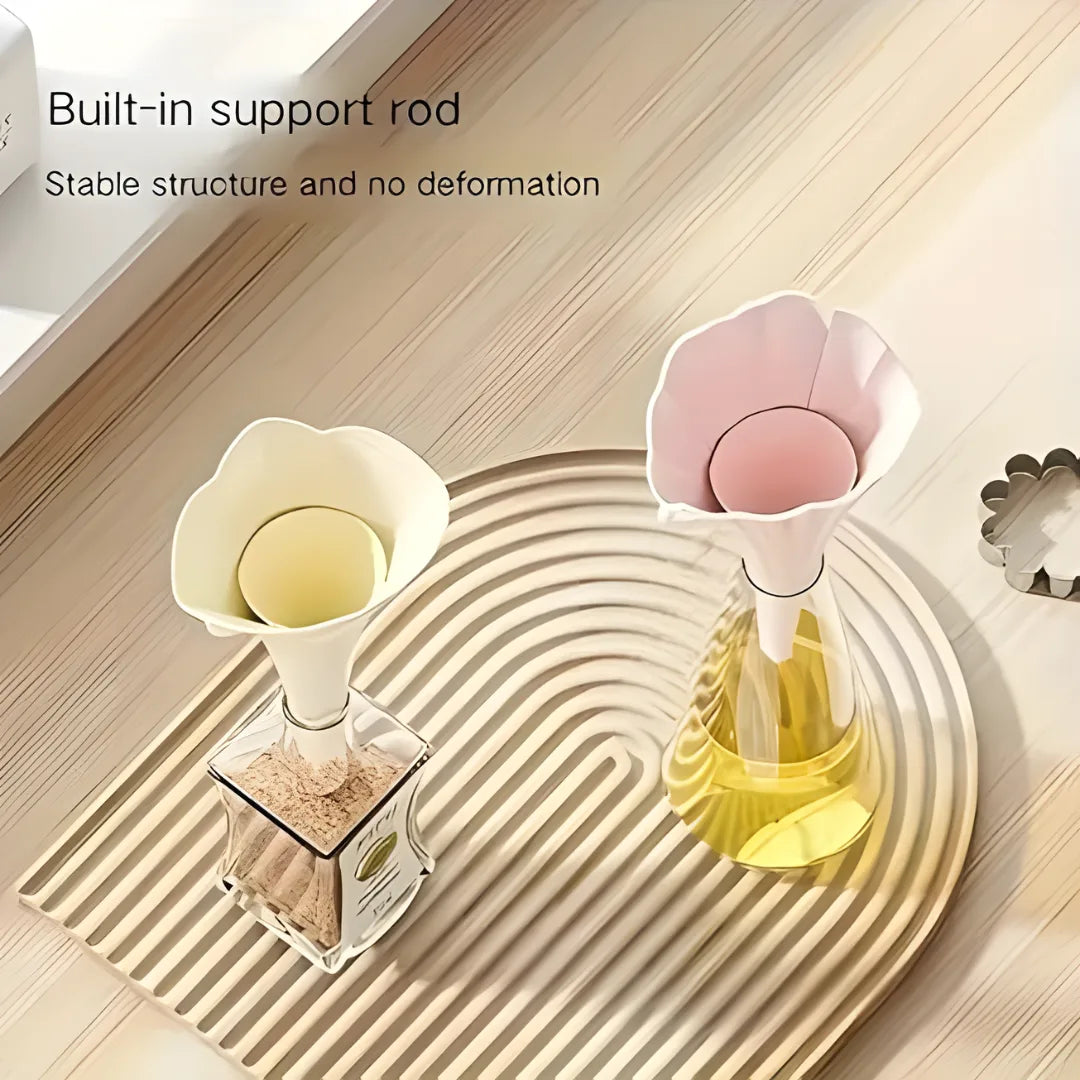 Silicone Folding Funnel With Supporter Pack of 2