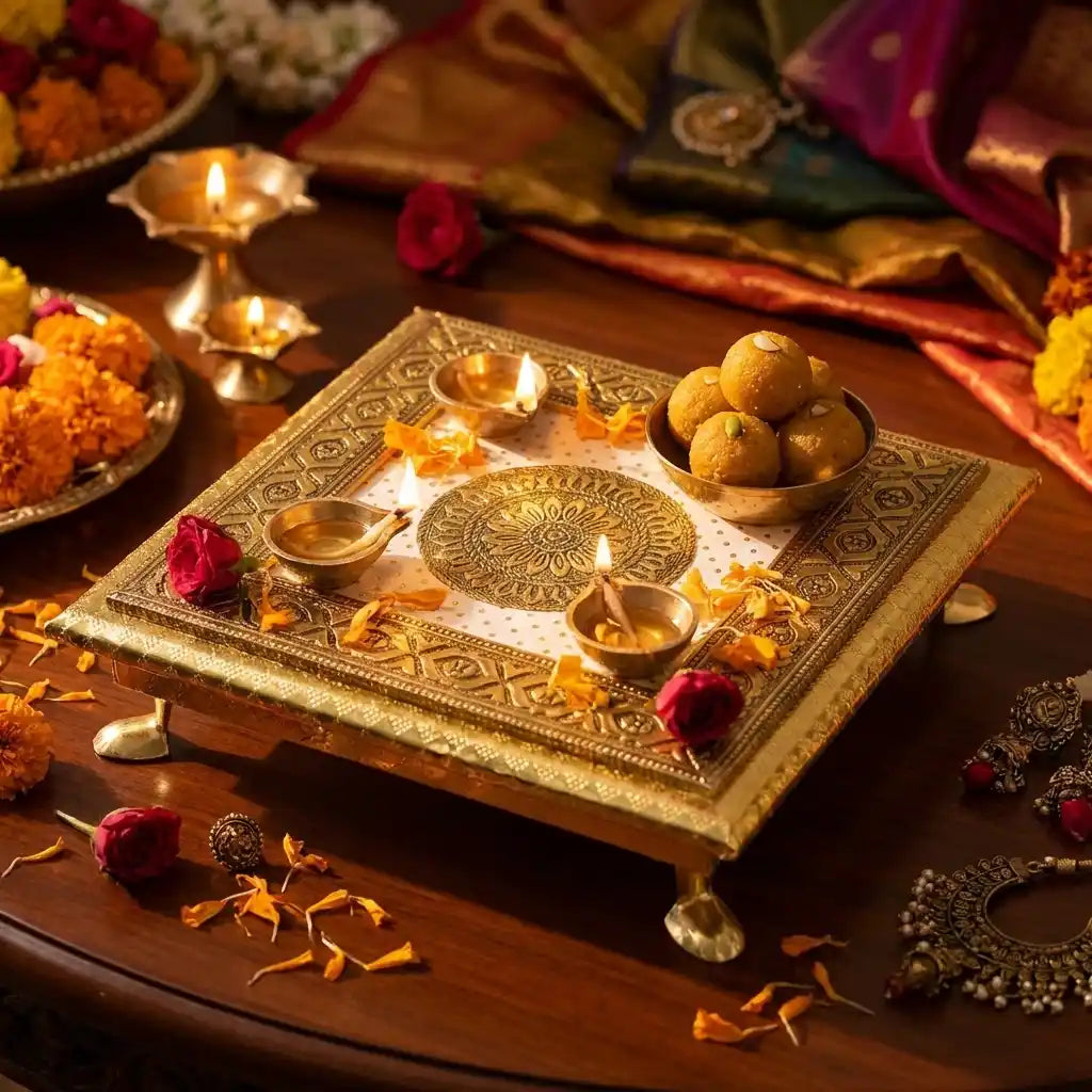 Best silver - square pooja chowki - religious altars | 2026 | fast shipping