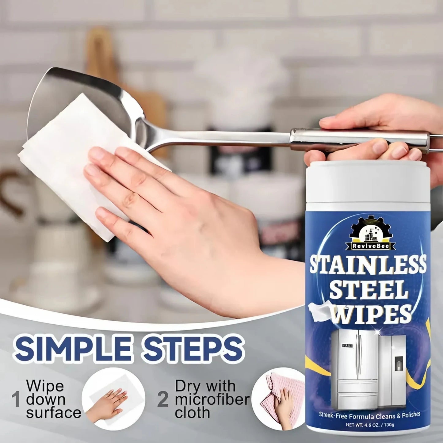 Stainless Steel Cleaning Wipes (130gm)