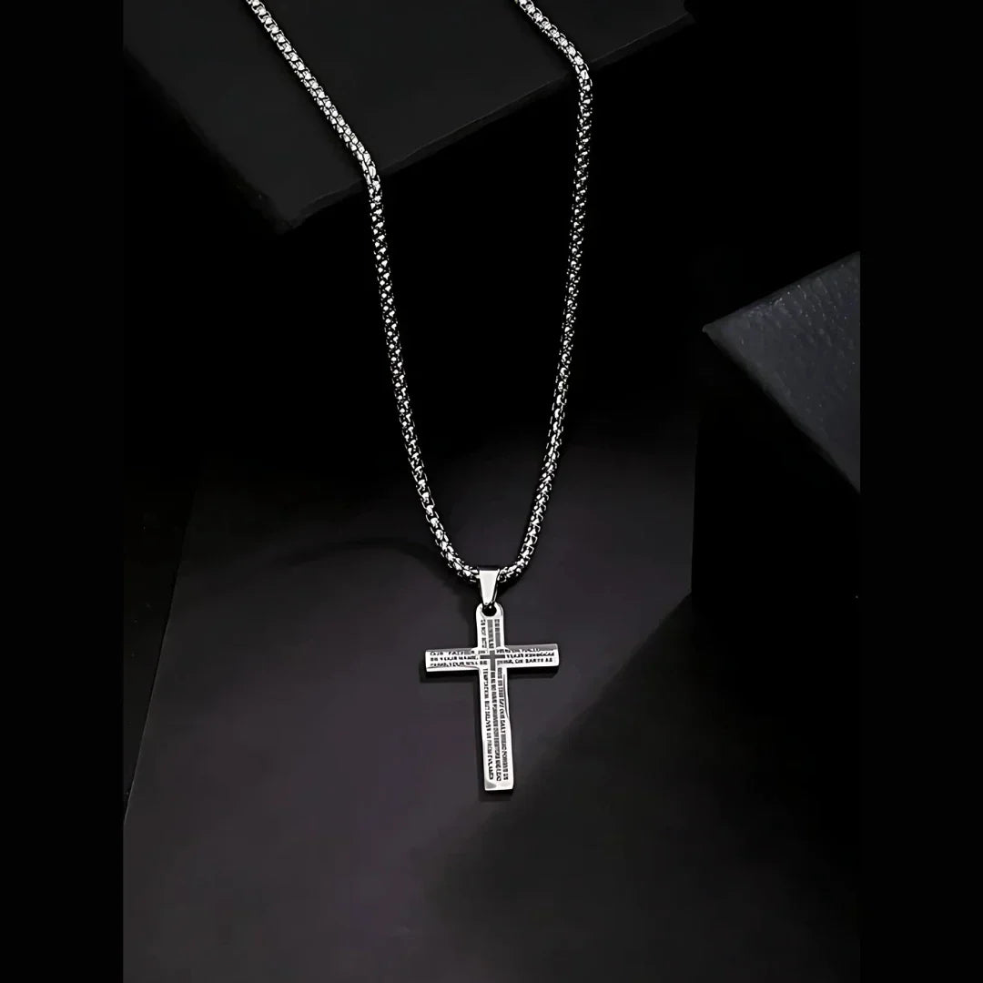 Stainless Steel Cross Pendant with Engraving