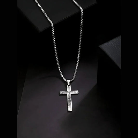 Stainless Steel Cross Pendant with Engraving