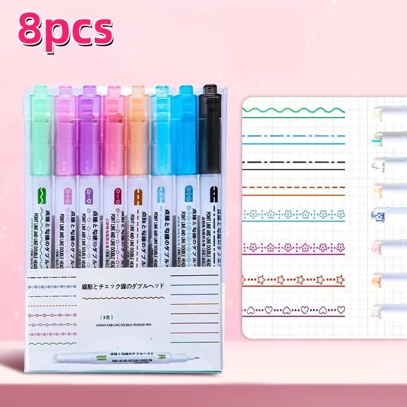 Stamp Pen Liner Pen Roller Type 6 Design and Pack of 6 Color 6 kids activiy