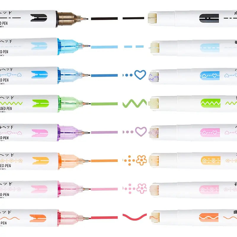 Stamp Pen Liner Pen Roller Type 6 Design and Pack of 6 Color 6 kids activiy